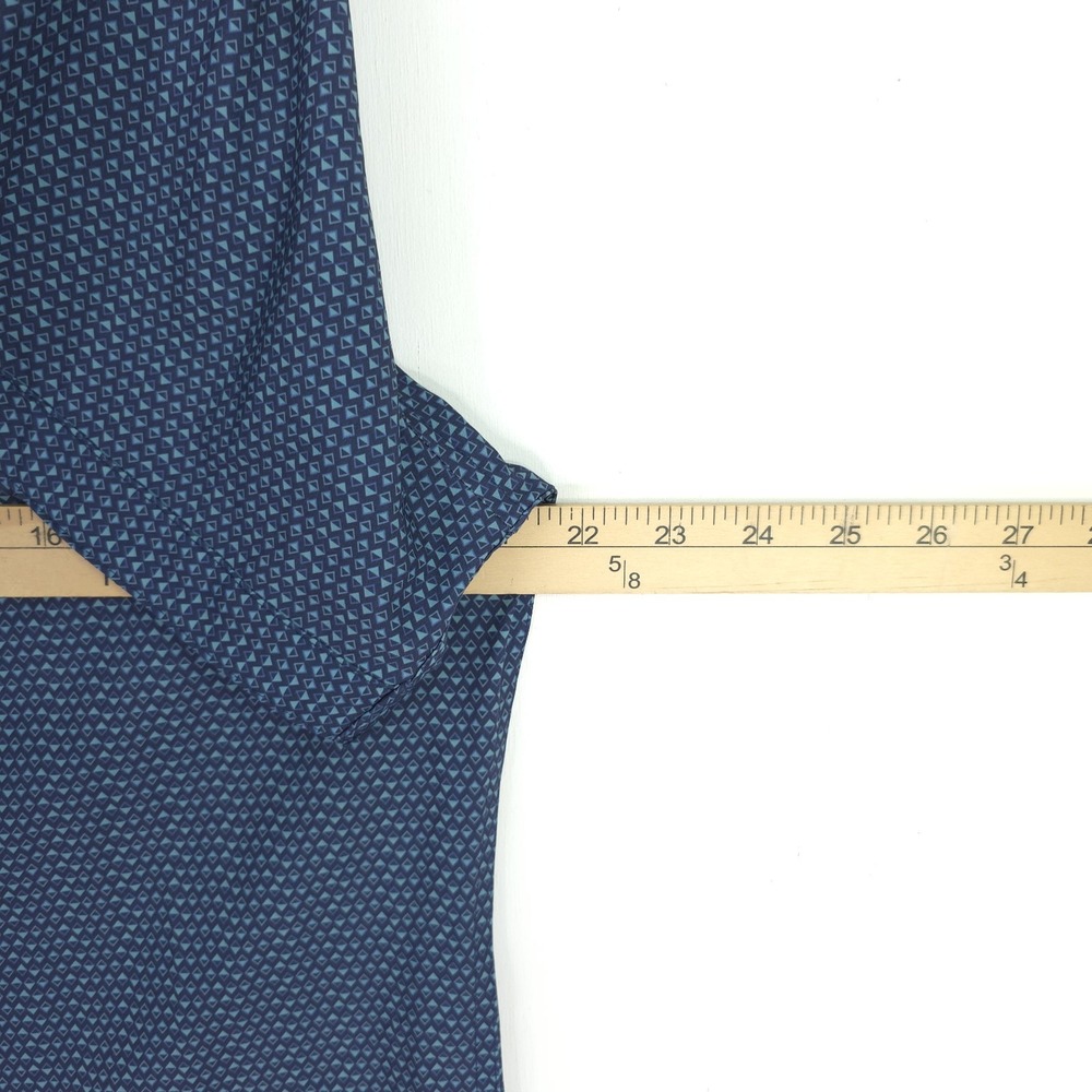 7 Diamonds Higher Love 4 Way Stretch Woven Shirt Men's M Blue Geometric Pattern - Picture 6 of 10